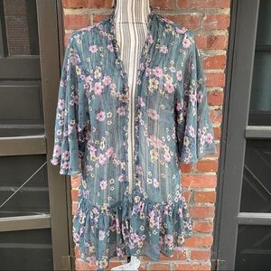 American Eagle Light Sheer Floral Cardigan